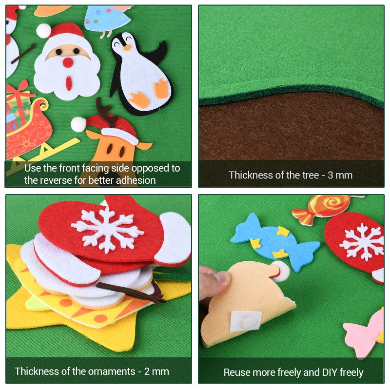 TOBEHIGHER Felt Christmas Tree - 3.5 FT Wall Felt Christmas Tree for Kids with 40 Pcs Ornaments, DIY Xmas Gifts for Christmas Decorations - Image 5